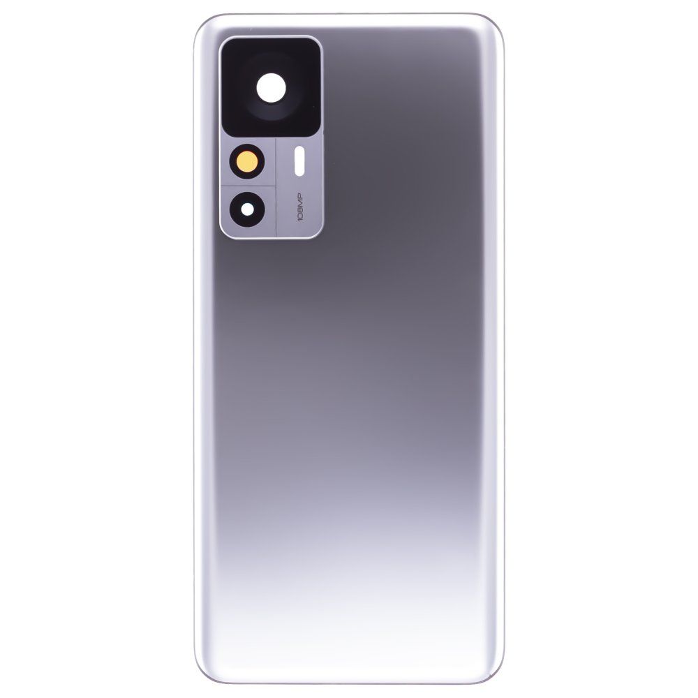 Задняя крышка для Xiaomi 12T (22071212AG) (серебристый) (в сборе со стеклом камеры) (ORIG100)