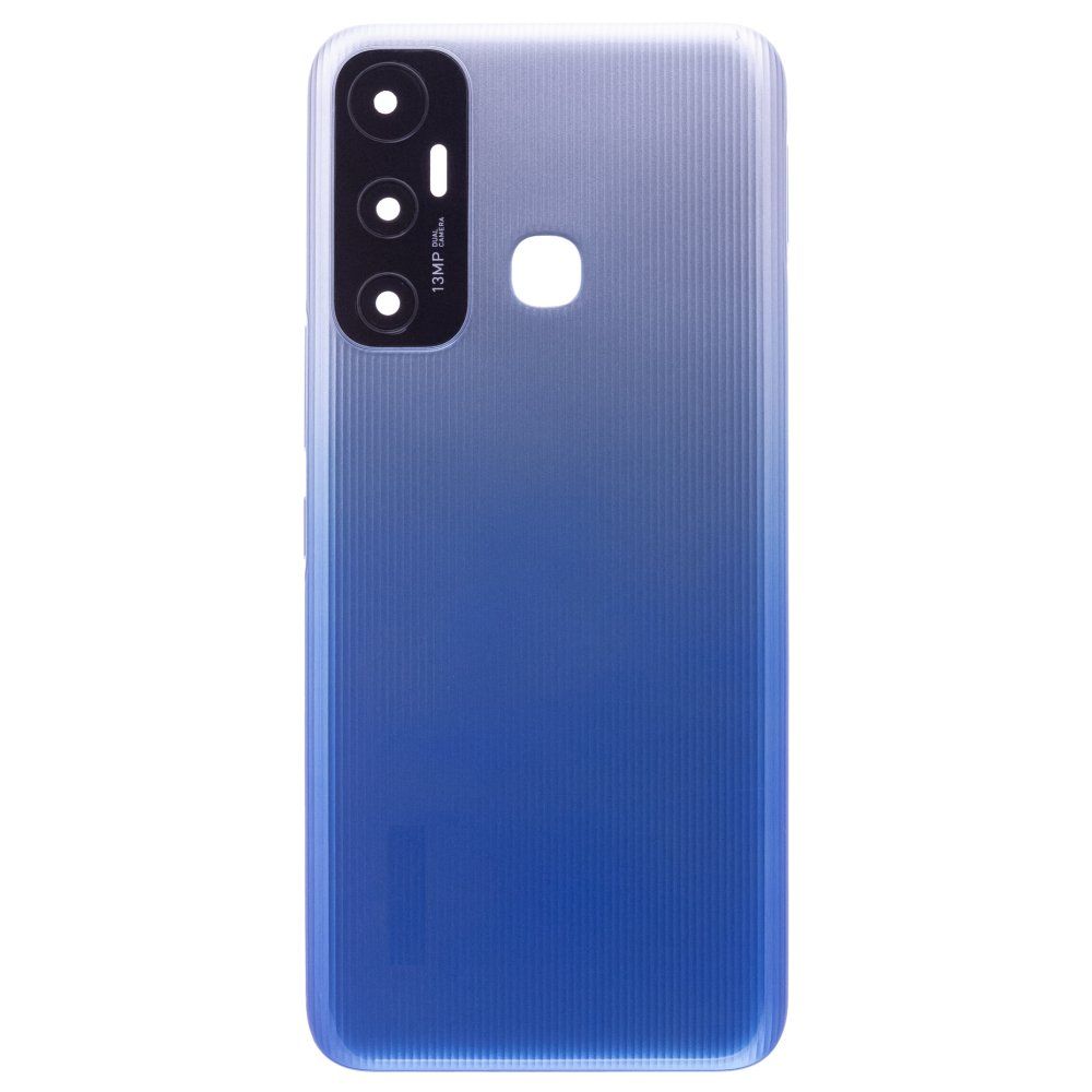 Задняя крышка для Infinix Hot 11 (X662) (Helio G70) (голубой) (в сборе со стеклом камеры)