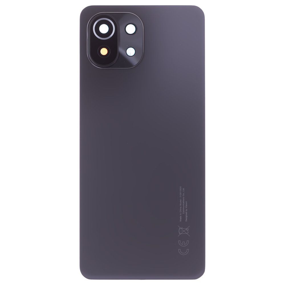 Задняя крышка для Xiaomi 11 Lite 5G NE (2109119DG) / Mi 11 Lite (M2101K9AG) / Mi 11 Lite 5G (M2101K9G) (черный) (в сборе со стеклом камеры) (ORIG100)