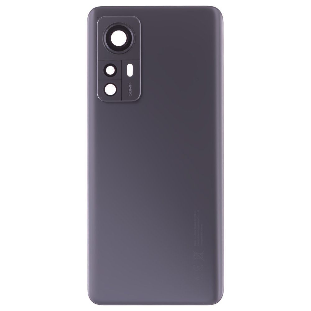 Задняя крышка для Xiaomi 12 (2201123G) / 12X (2112123AG) (серый) (в сборе со стеклом камеры) (ORIG100)