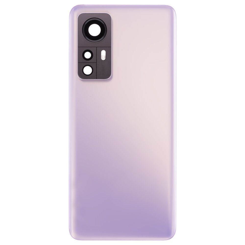 Задняя крышка для Xiaomi 12 (2201123G) / 12X (2112123AG) (фиолетовый) (в сборе со стеклом камеры) (ORIG100)