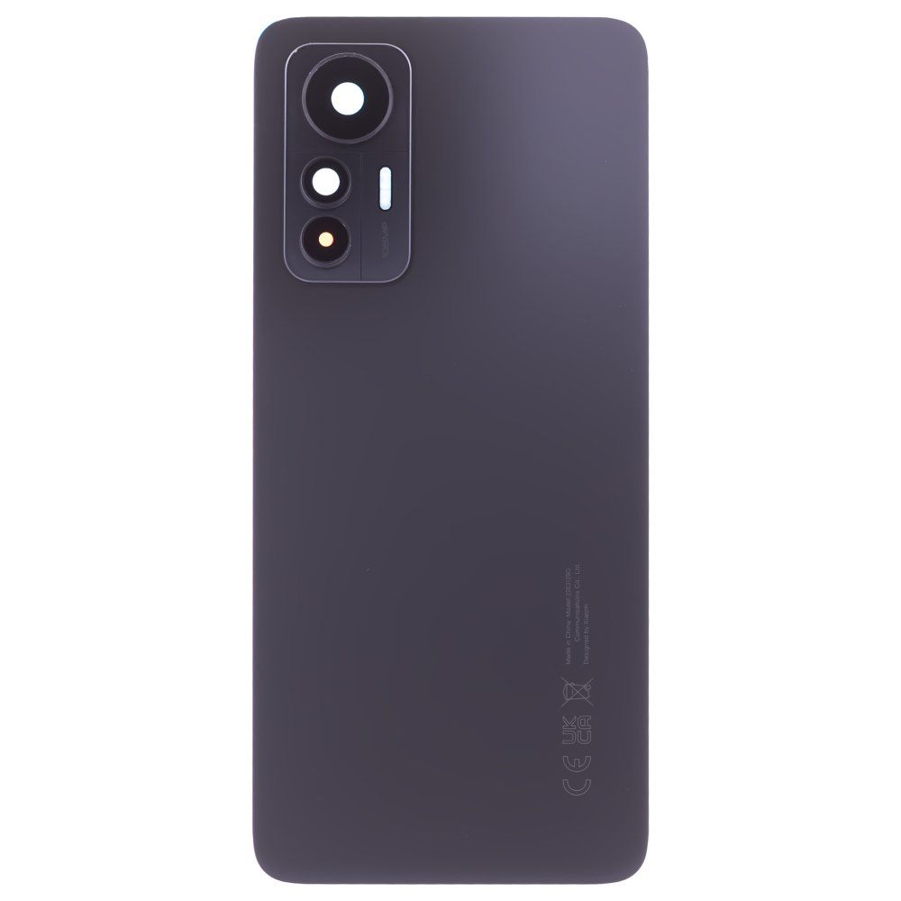 Задняя крышка для Xiaomi 12 Lite (2203129G) (черный) (в сборе со стеклом камеры) (ORIG100)