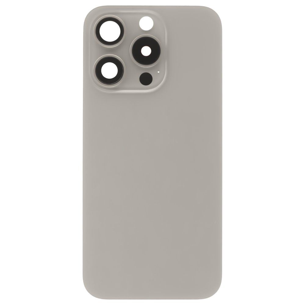 Задняя крышка для Apple iPhone 15 Pro (титановый) (в сборе со стеклом камеры) (Premium)