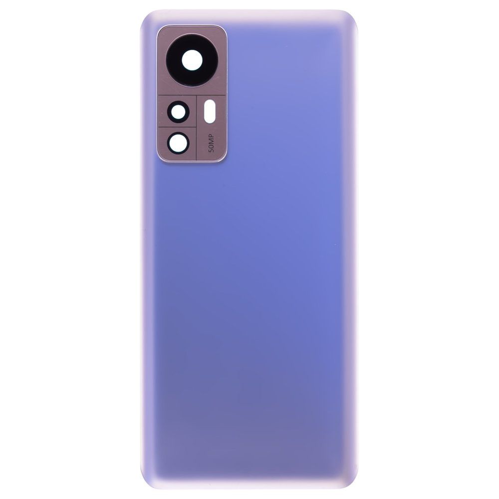 Задняя крышка для Xiaomi 12 (2201123G) / 12X (2112123AG) (фиолетовый) (в сборе со стеклом камеры)