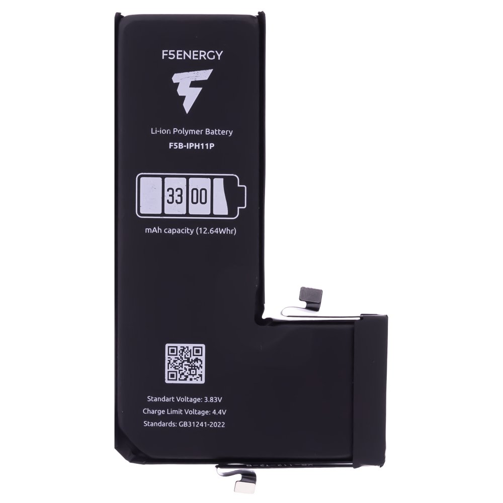 Аккумулятор для Apple iPhone 11 Pro (F5ENERGY) (усиленный) (3300 мАч) (SPECIAL EDITION) + двухсторонний скотч