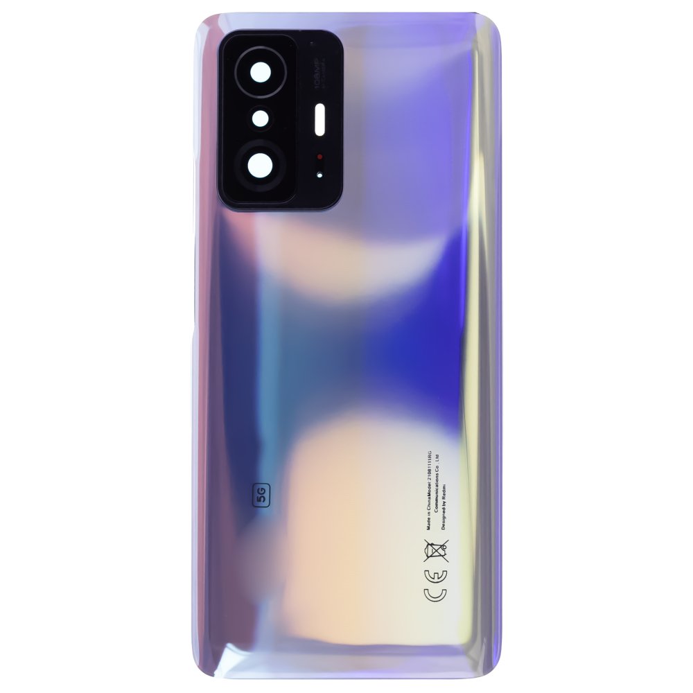Задняя крышка для Xiaomi 11T (21081111RG) / 11T Pro (2107113SG) (голубой) (в сборе со стеклом камеры)