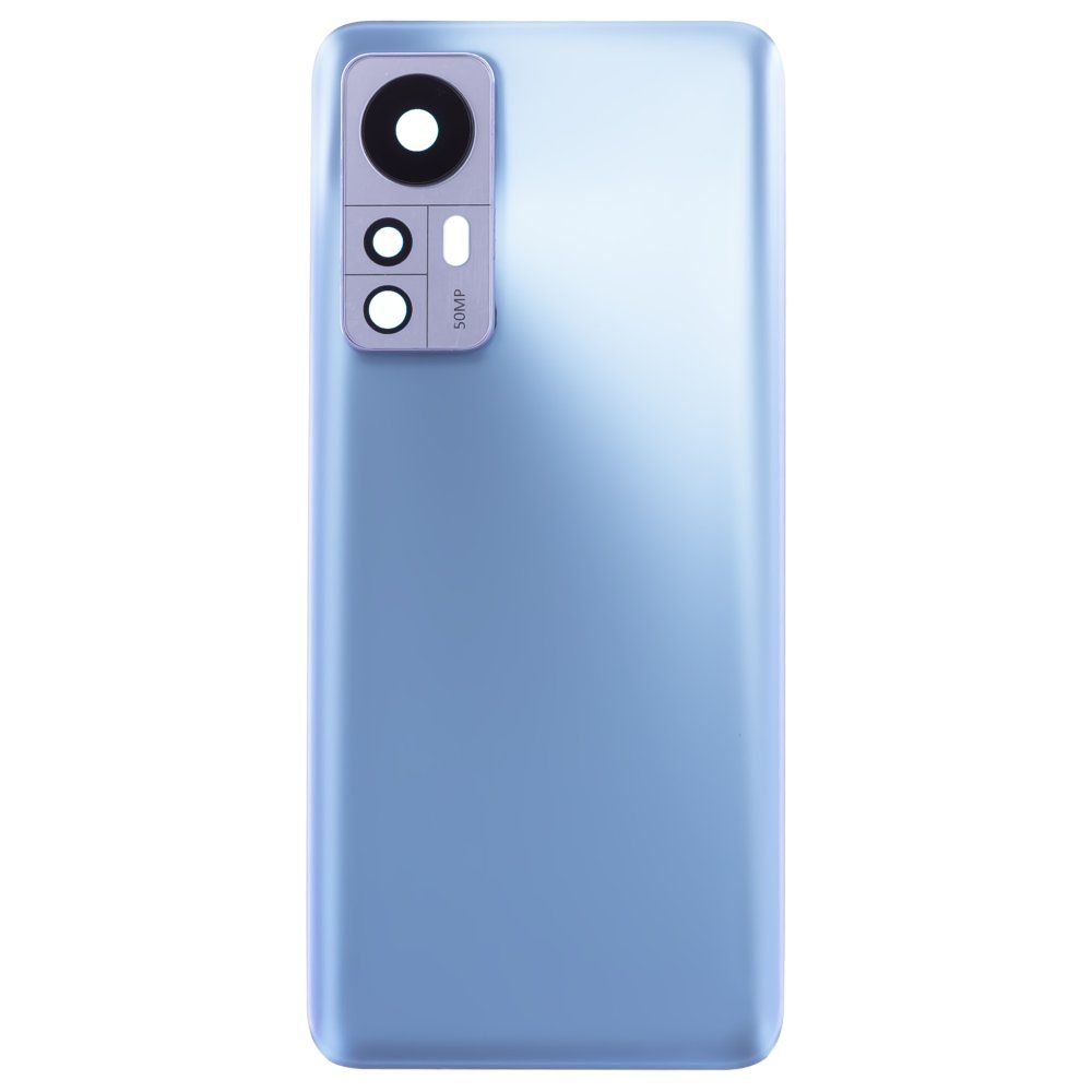 Задняя крышка для Xiaomi 12 (2201123G) / 12X (2112123AG) (синий) (в сборе со стеклом камеры)