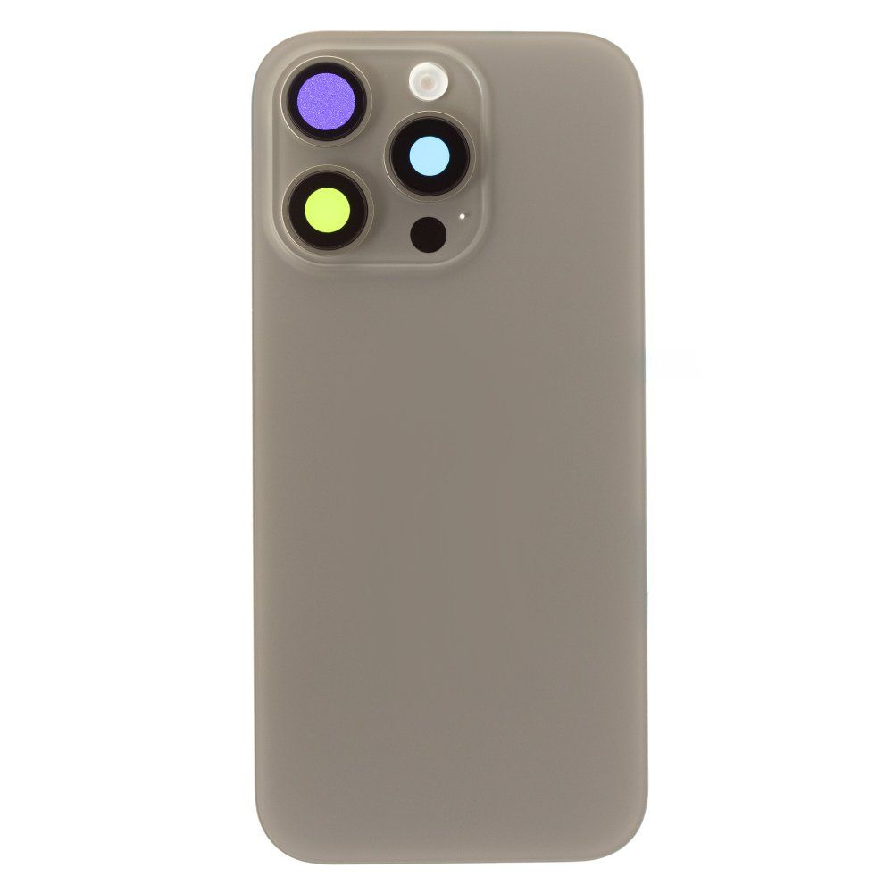 Задняя крышка для Apple iPhone 16 Pro (титановый) (в сборе со стеклом камеры и шлейфом) (Premium)