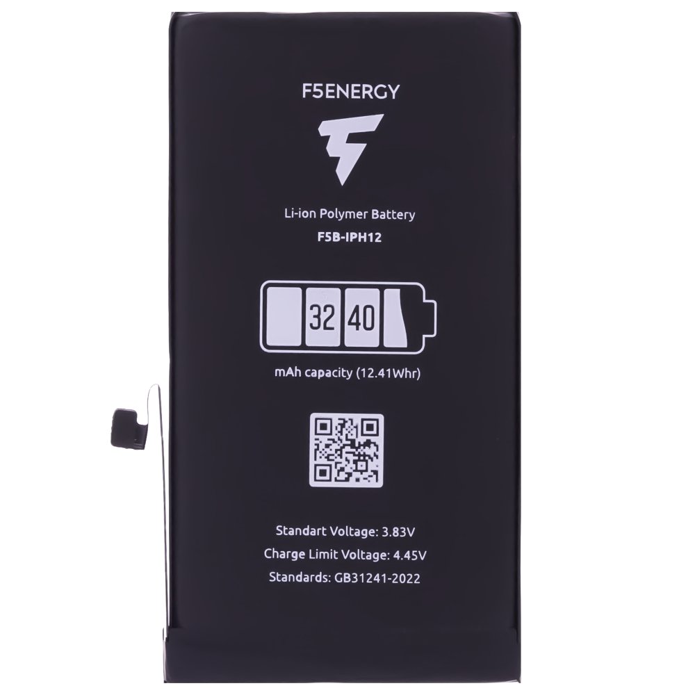 Аккумулятор для Apple iPhone 12 / iPhone 12 Pro (F5ENERGY) (усиленный) (3240 мАч) (SPECIAL EDITION) + двухсторонний скотч