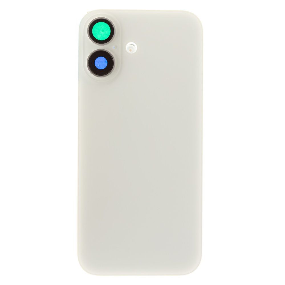 Задняя крышка для Apple iPhone 16 (белый) (в сборе со стеклом камеры и шлейфом) (Premium)