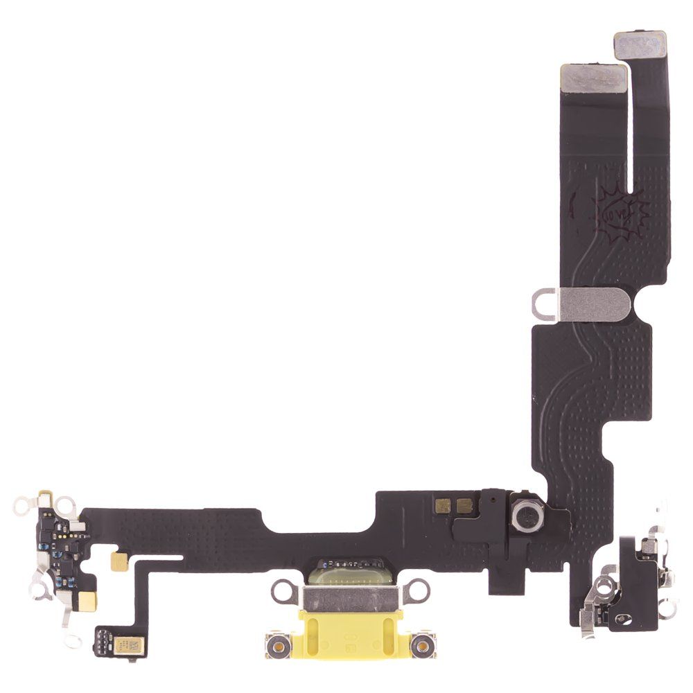 Шлейф для Apple iPhone 14 Plus с комп. + разъем зарядки + микрофон (желтый) (ORIG100)