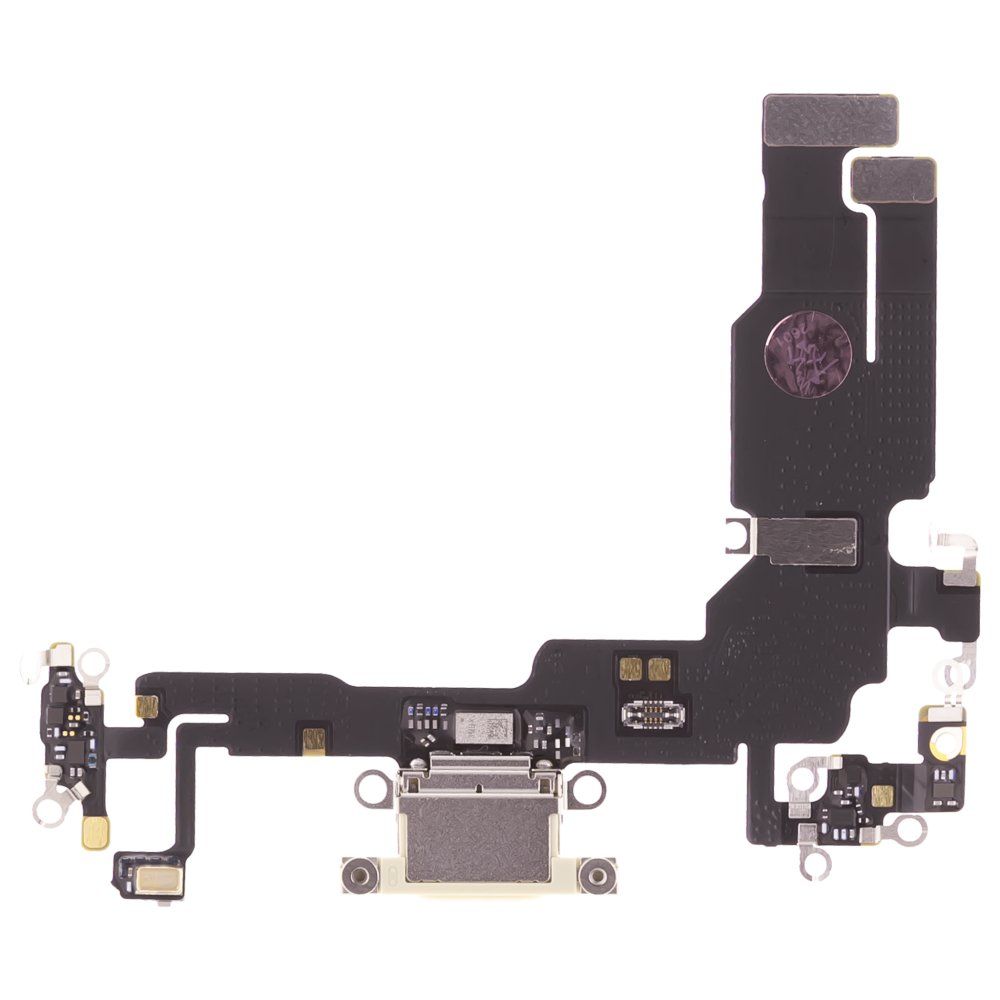 Шлейф для Apple iPhone 15 с комп. + разъем зарядки + микрофон (желтый) (ORIG100)