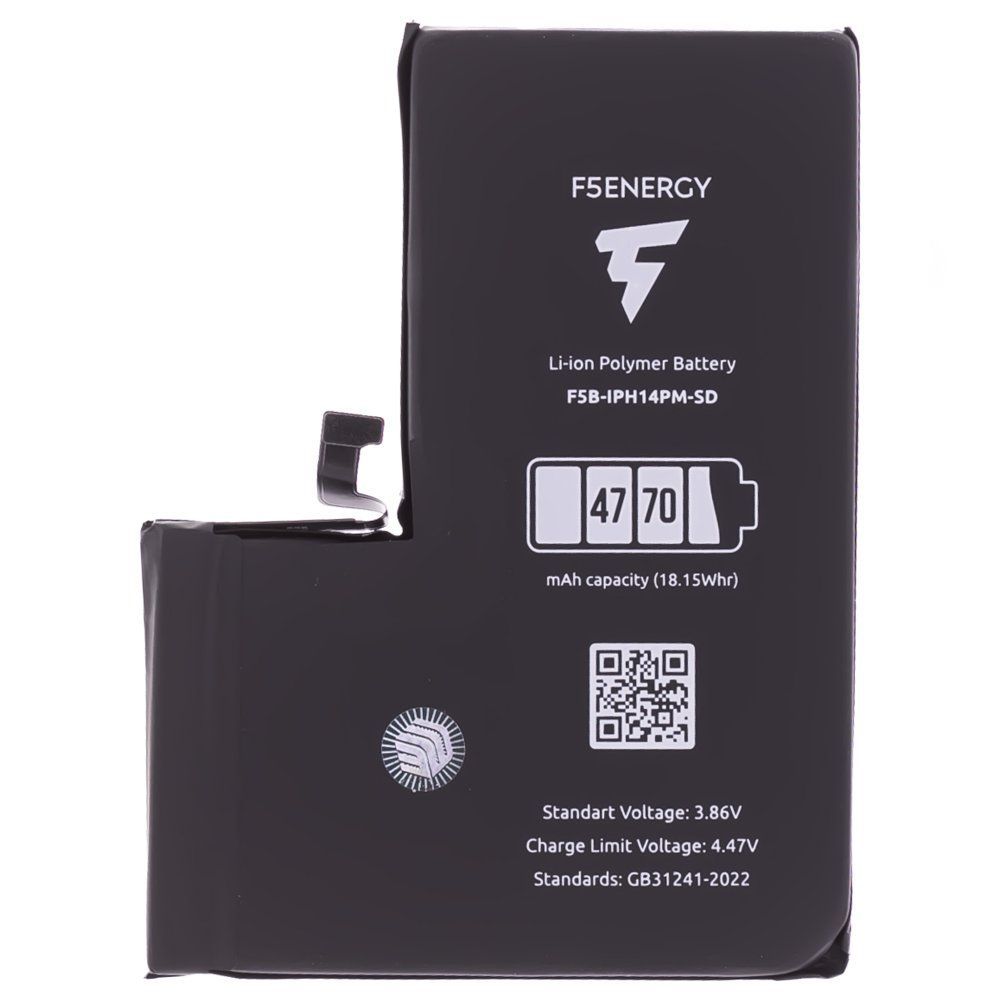 Аккумулятор для Apple iPhone 14 Pro Max (F5ENERGY) (усиленный) (4770 мАч) (SPECIAL EDITION) (с верификацией) + двухстороний скотч