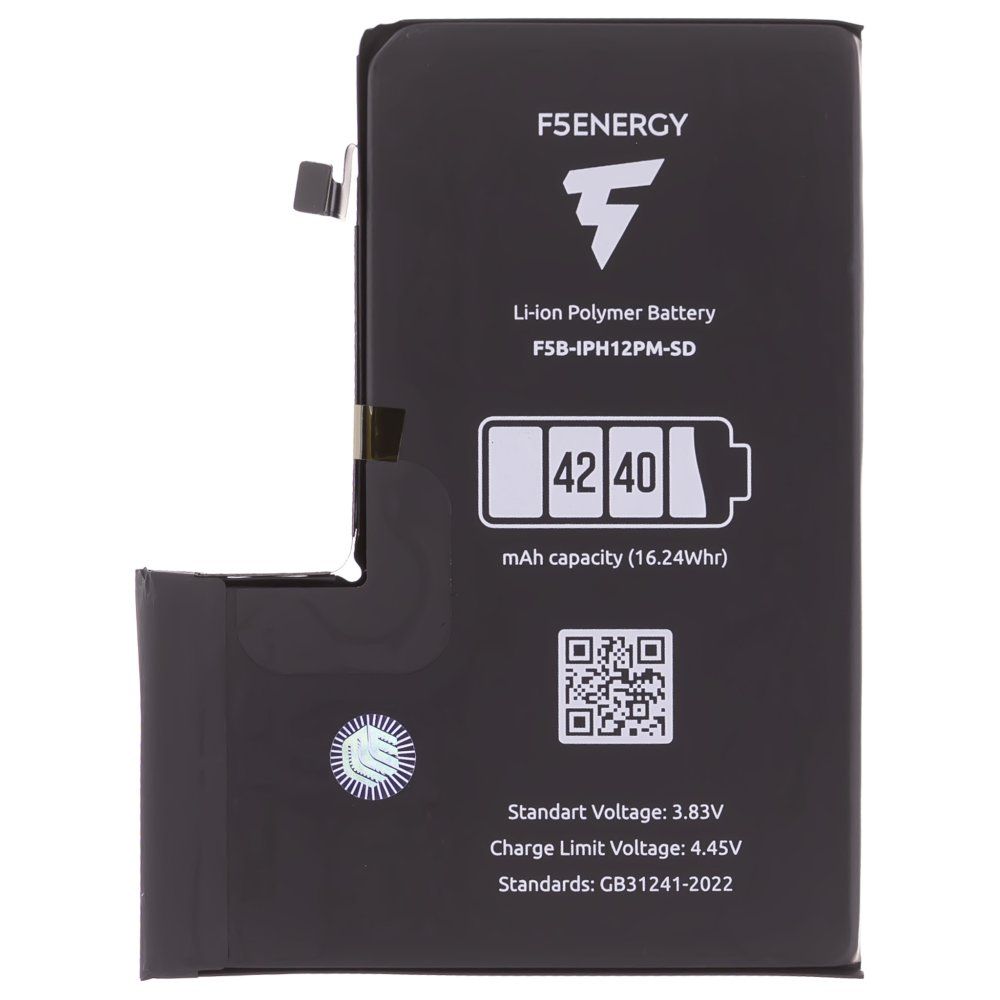 Аккумулятор для Apple iPhone 12 Pro Max (F5ENERGY) (усиленный) (4240 мАч) (SPECIAL EDITION) (с верификацией) + двухсторонний скотч