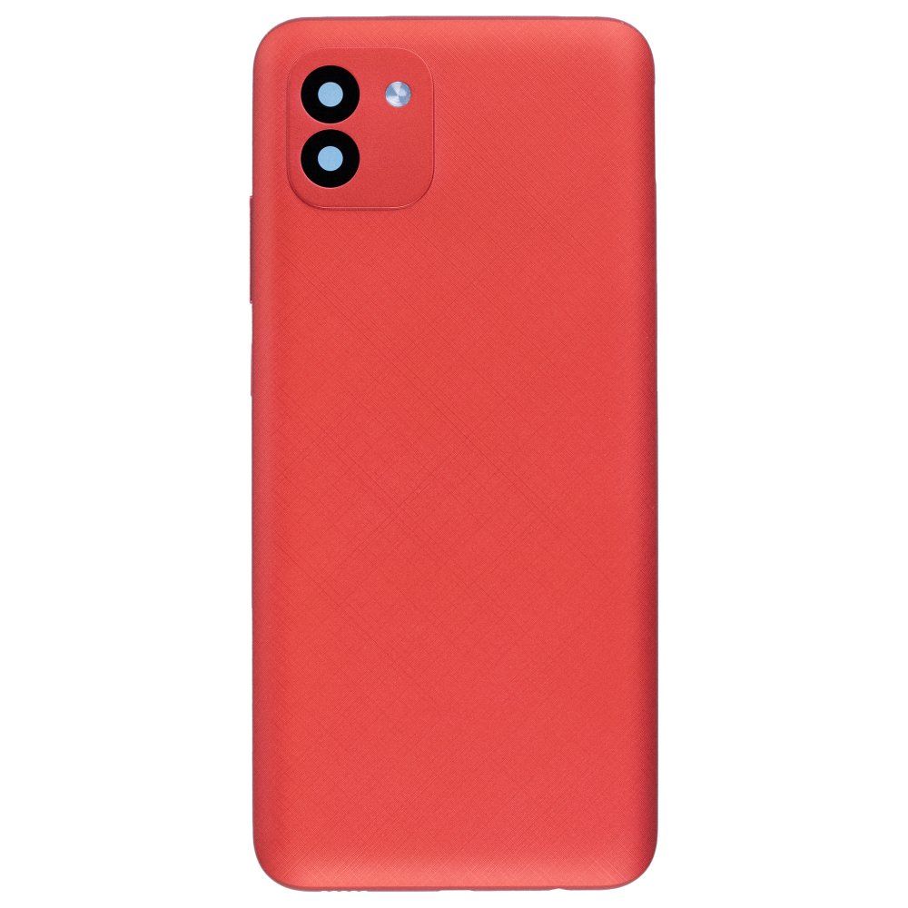 Задняя крышка для Samsung A035 Galaxy A03 (красный) (в сборе со стеклом камеры)