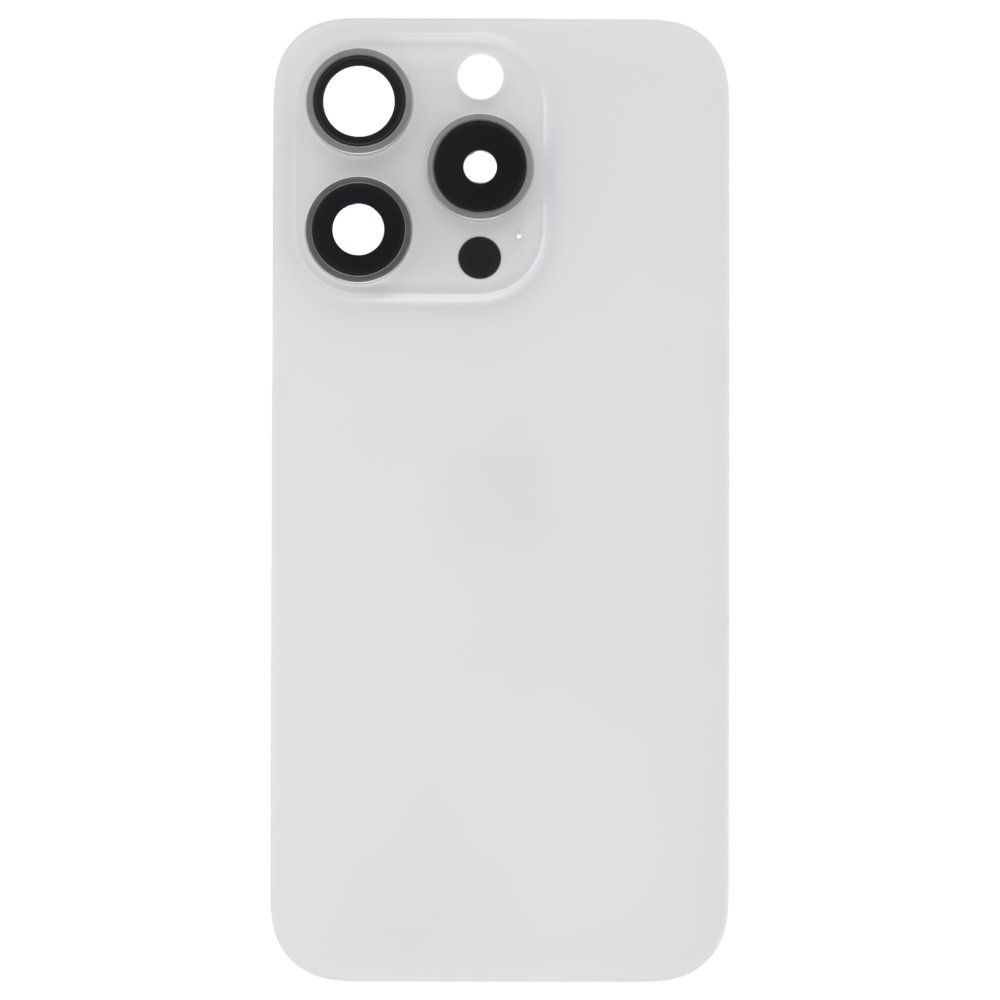 Задняя крышка для Apple iPhone 15 Pro (белый) (в сборе со стеклом камеры) (Premium)