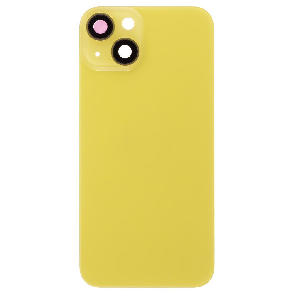 Задняя крышка для Apple iPhone 14 (желтый) (в сборе со стеклом камеры) (Premium)