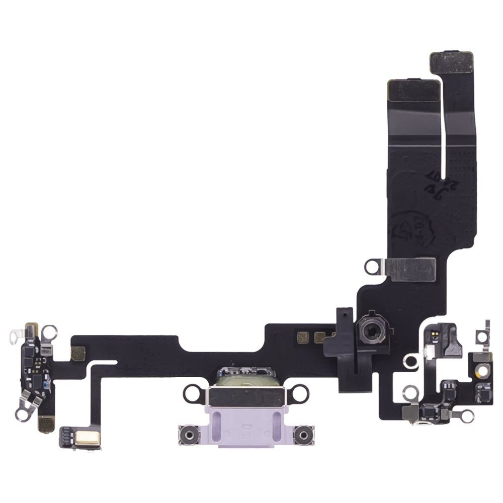 Шлейф для Apple iPhone 14 с комп. + разъем зарядки + микрофон (фиолетовый) (ORIG100)