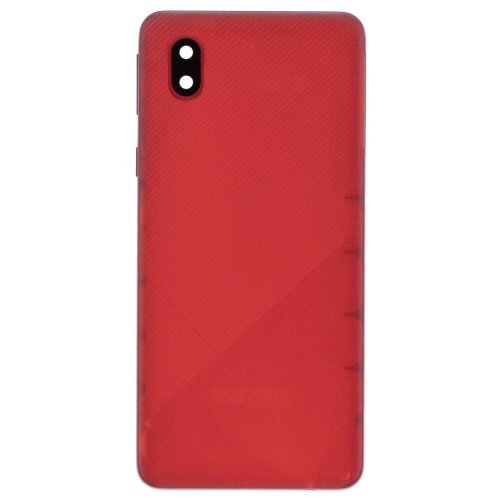 Задняя крышка для Samsung A013 Galaxy A01 Core (красный) (в сборе со стеклом камеры)