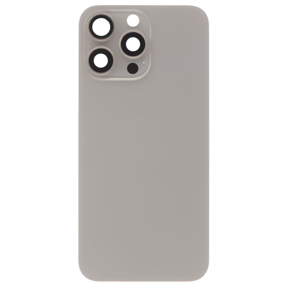 Задняя крышка для Apple iPhone 15 Pro Max (титановый) (в сборе со стеклом камеры) (Premium)