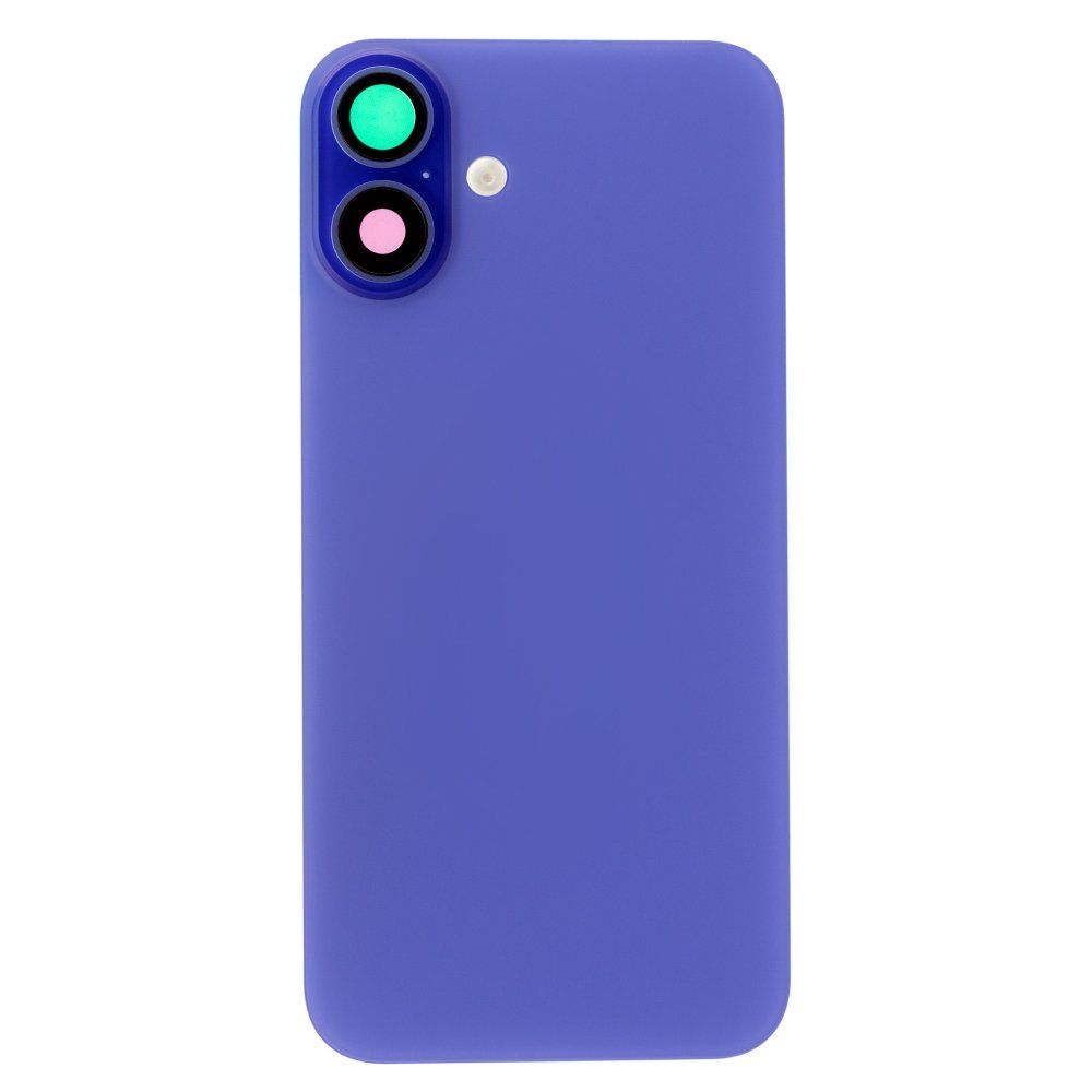 Задняя крышка для Apple iPhone 16 Plus (синий) (в сборе со стеклом камеры и шлейфом) (Premium)