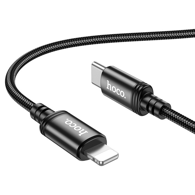 Дата-кабель Hoco X89 TypeC - Lightning 1 м 60W (плетеный) (черный)