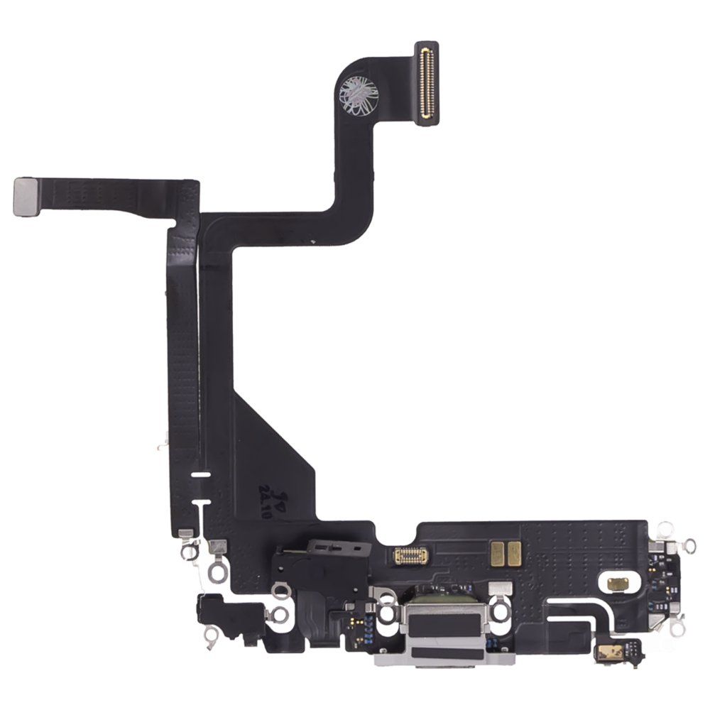 Шлейф для Apple iPhone 13 Pro с комп. + разъем зарядки + микрофон (белый) (ORIG100)