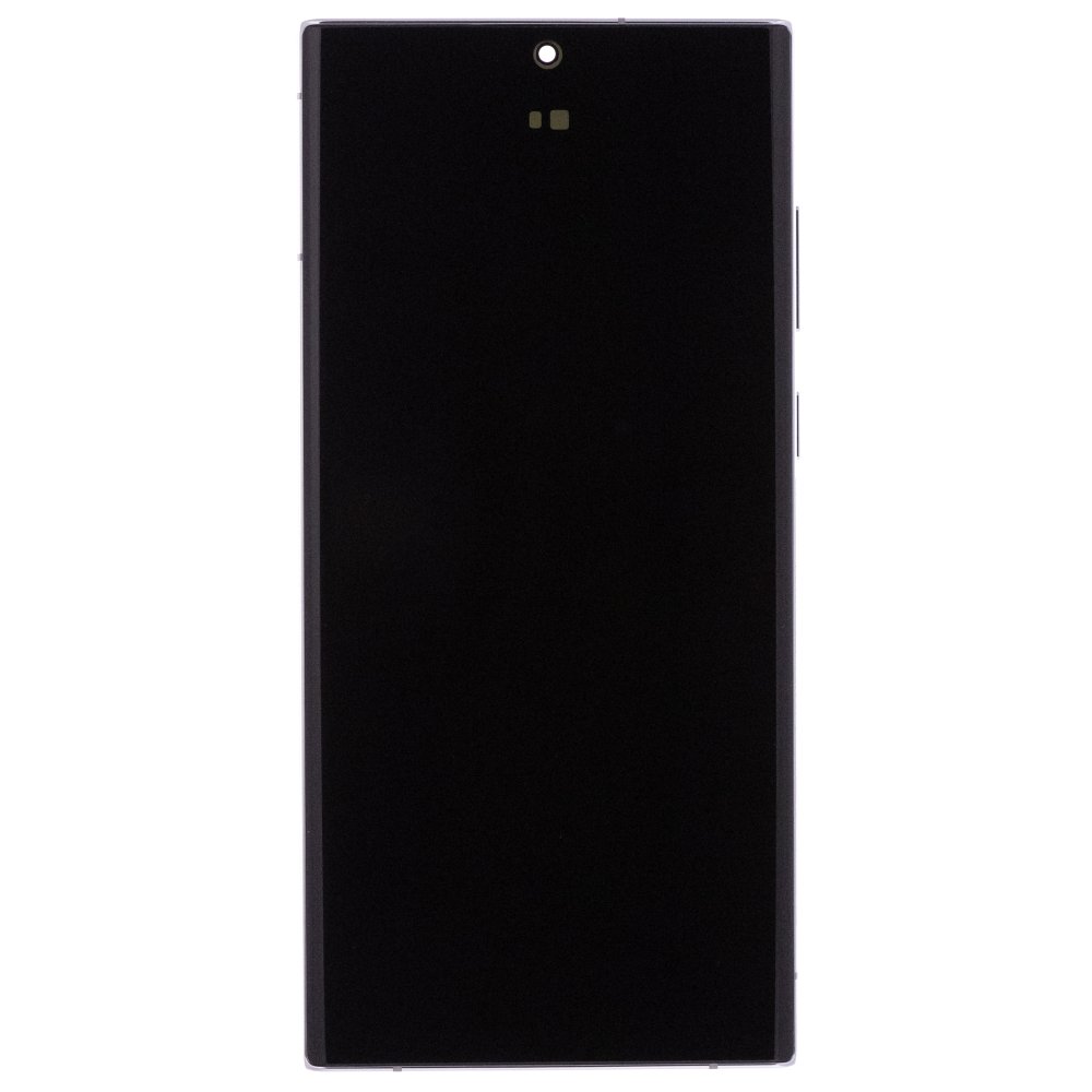 Дисплей для Samsung S908 Galaxy S22 Ultra + тачскрин (серебристый) (в рамке) (ORIG100) (возможен дефект ЛКП)