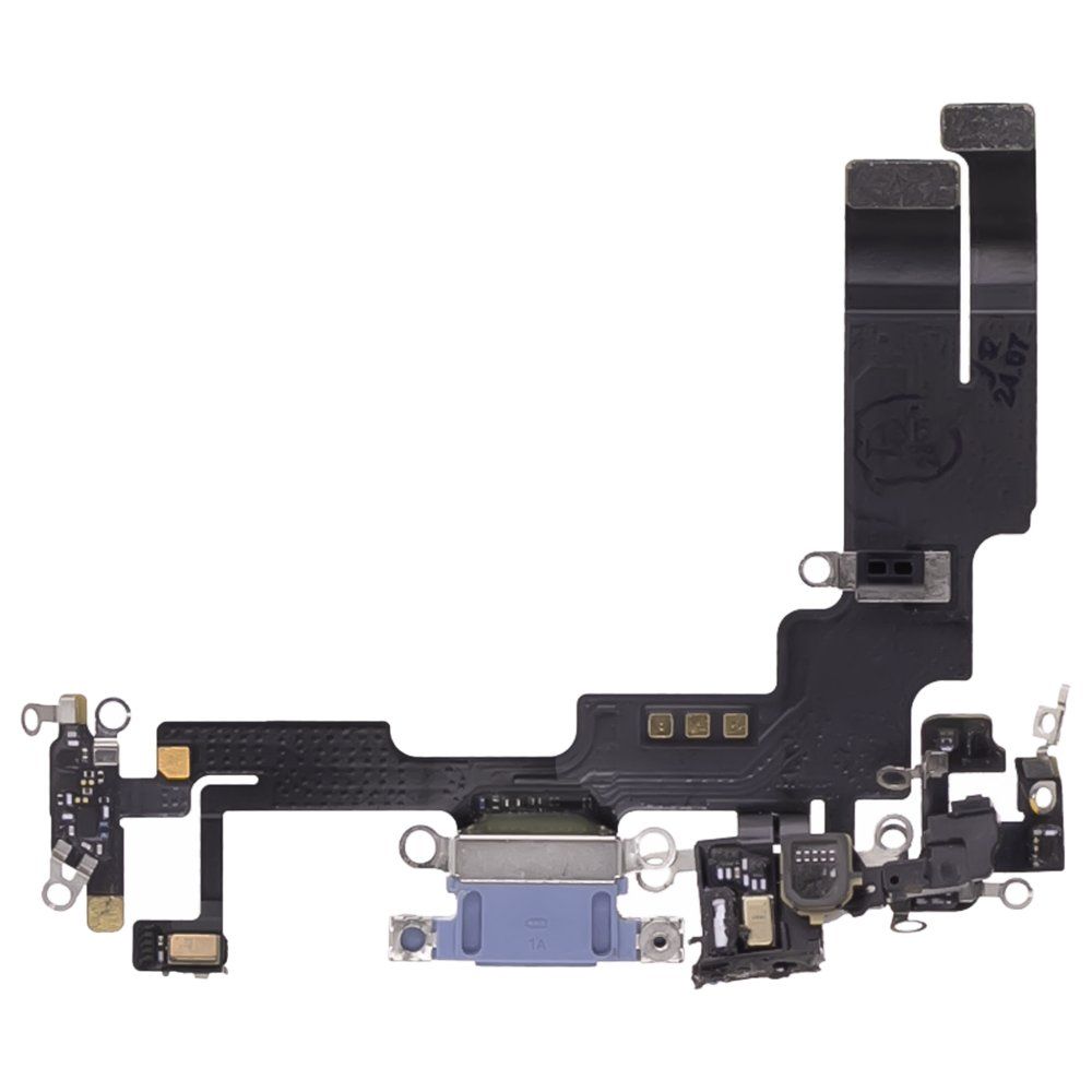 Шлейф для Apple iPhone 14 с комп. + разъем зарядки + микрофон (синий) (ORIG100)