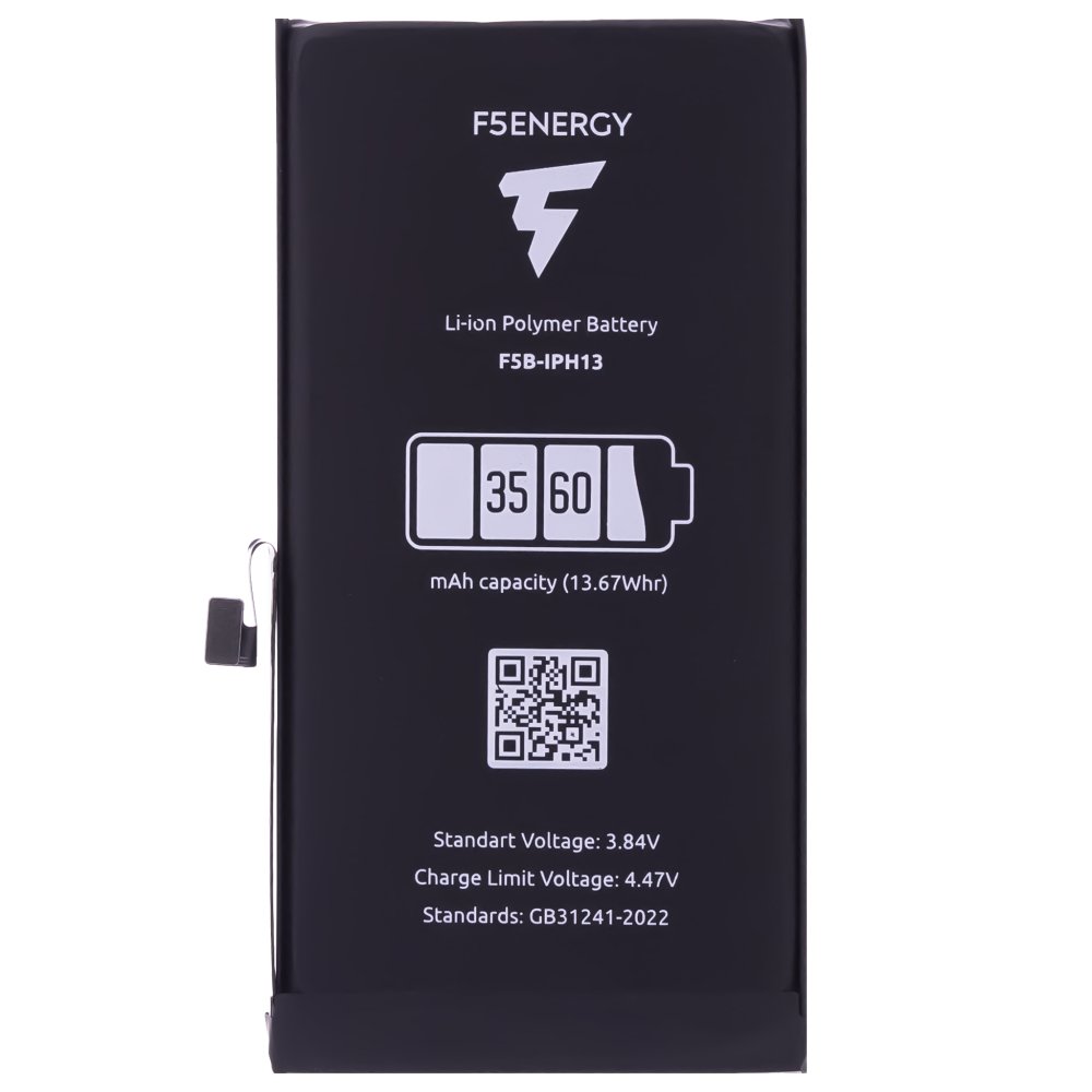 Аккумулятор для Apple iPhone 13 (F5ENERGY) (усиленный) (3560 мАч) (SPECIAL EDITION) + двухсторонний скотч