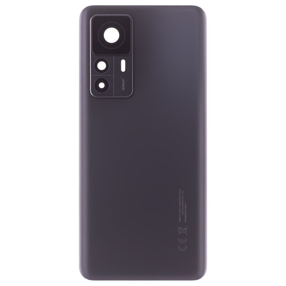 Задняя крышка для Xiaomi 12T Pro (22081212UG) (черный) (в сборе со стеклом камеры) (ORIG100)