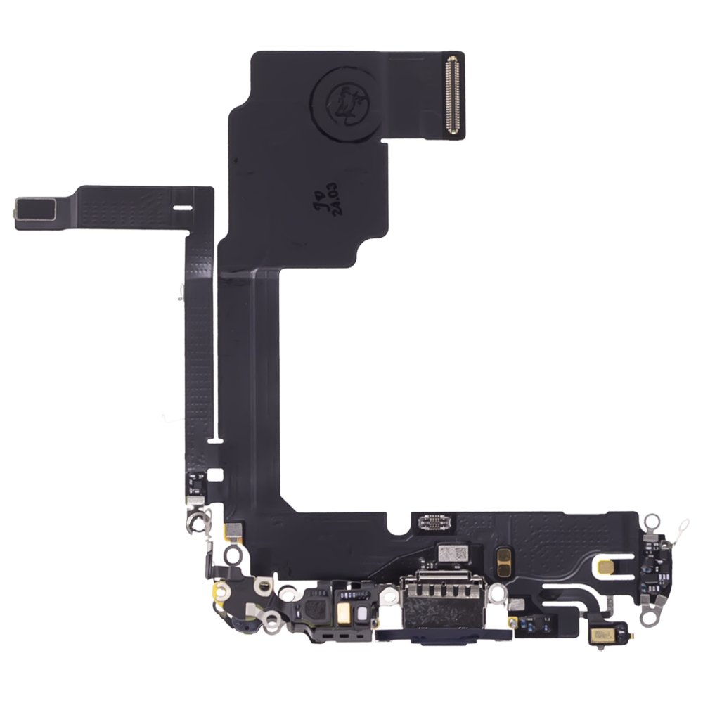 Шлейф для Apple iPhone 15 Pro с комп. + разъем зарядки + микрофон (синий) (ORIG100)