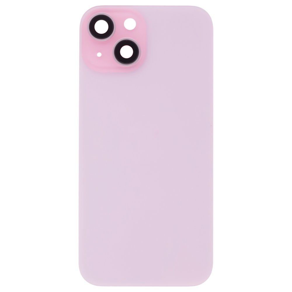 Задняя крышка для Apple iPhone 15 (розовый) (в сборе со стеклом камеры) (Premium)