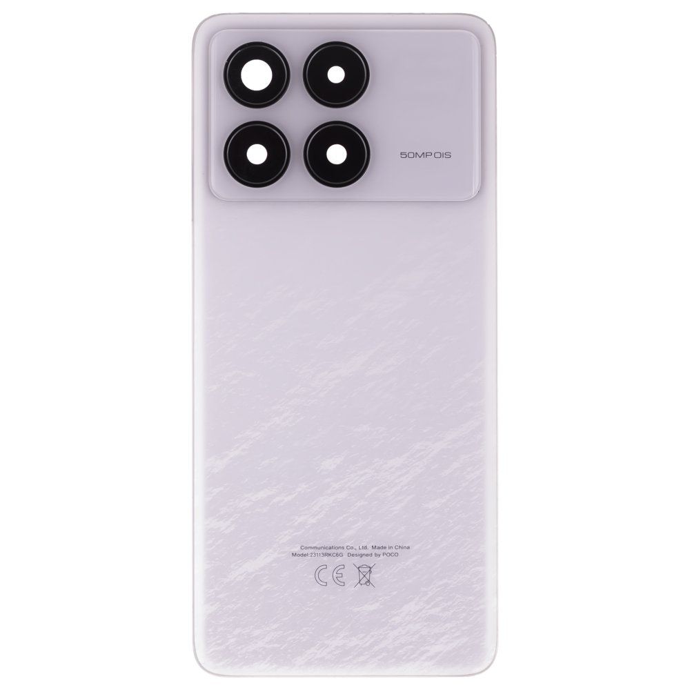 Задняя крышка для Xiaomi Poco F6 Pro (23113RKC6G) (белый) (в сборе со стеклом камеры) (ORIG100)
