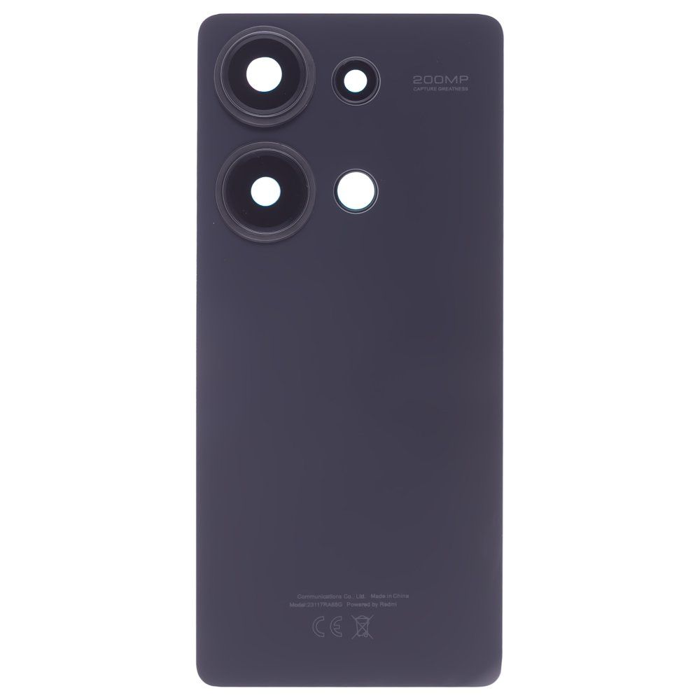 Задняя крышка для Xiaomi Redmi Note 13 Pro 4G (23117RA68G) (черный) (в сборе со стеклом камеры)