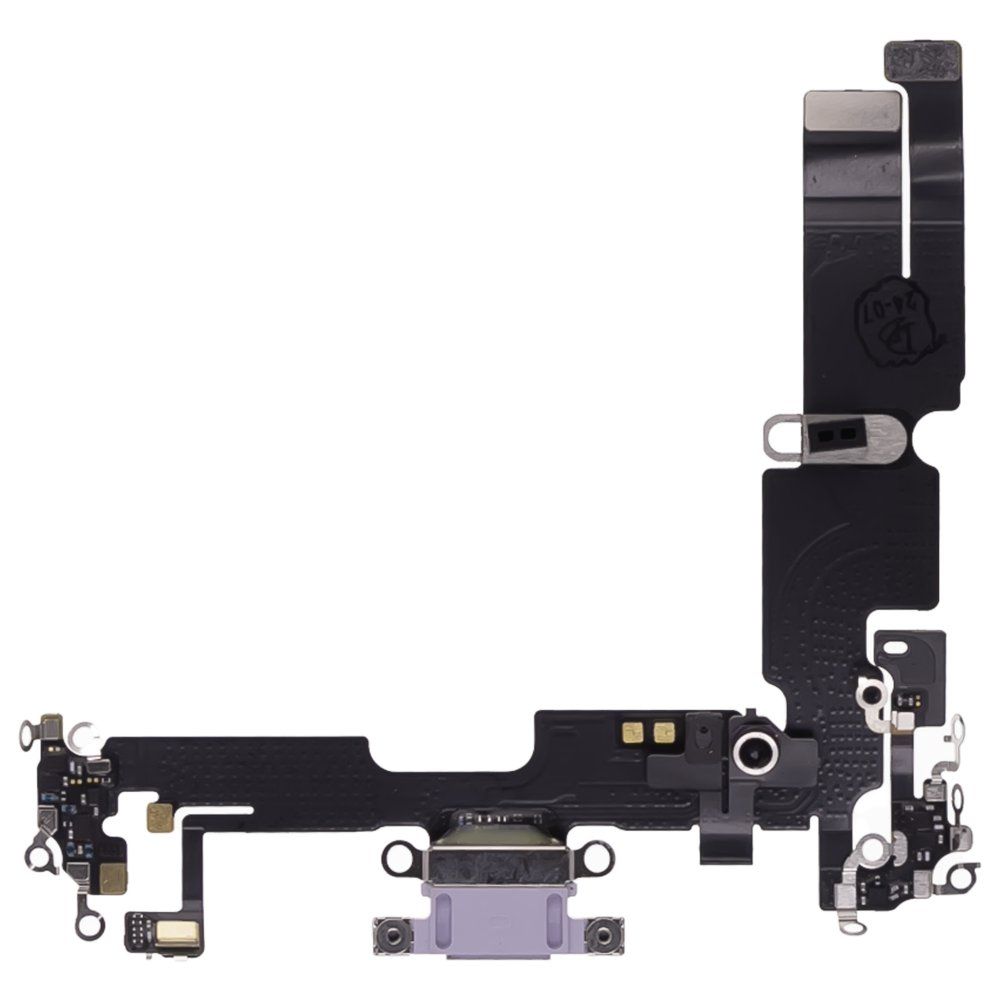 Шлейф для Apple iPhone 14 Plus с комп. + разъем зарядки + микрофон (фиолетовый) (ORIG100)