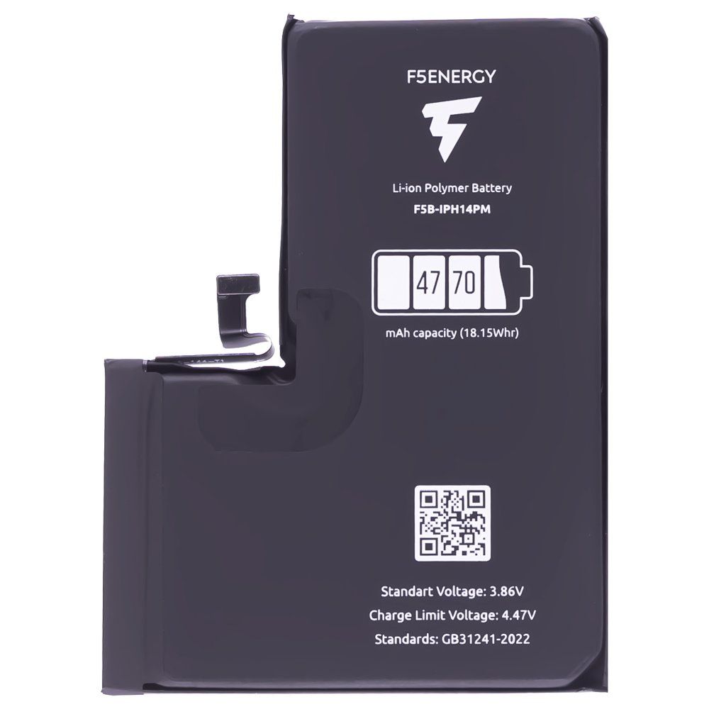 Аккумулятор для Apple iPhone 14 Pro Max (F5ENERGY) (усиленный) (4770 мАч) (SPECIAL EDITION) + двухсторонний скотч