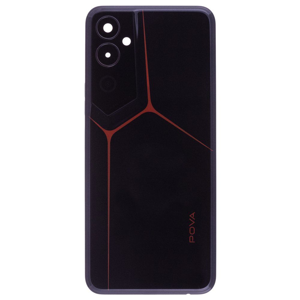 Задняя крышка для Tecno Pova Neo 2 (LG6n) (черный) (в сборе со стеклом камеры)
