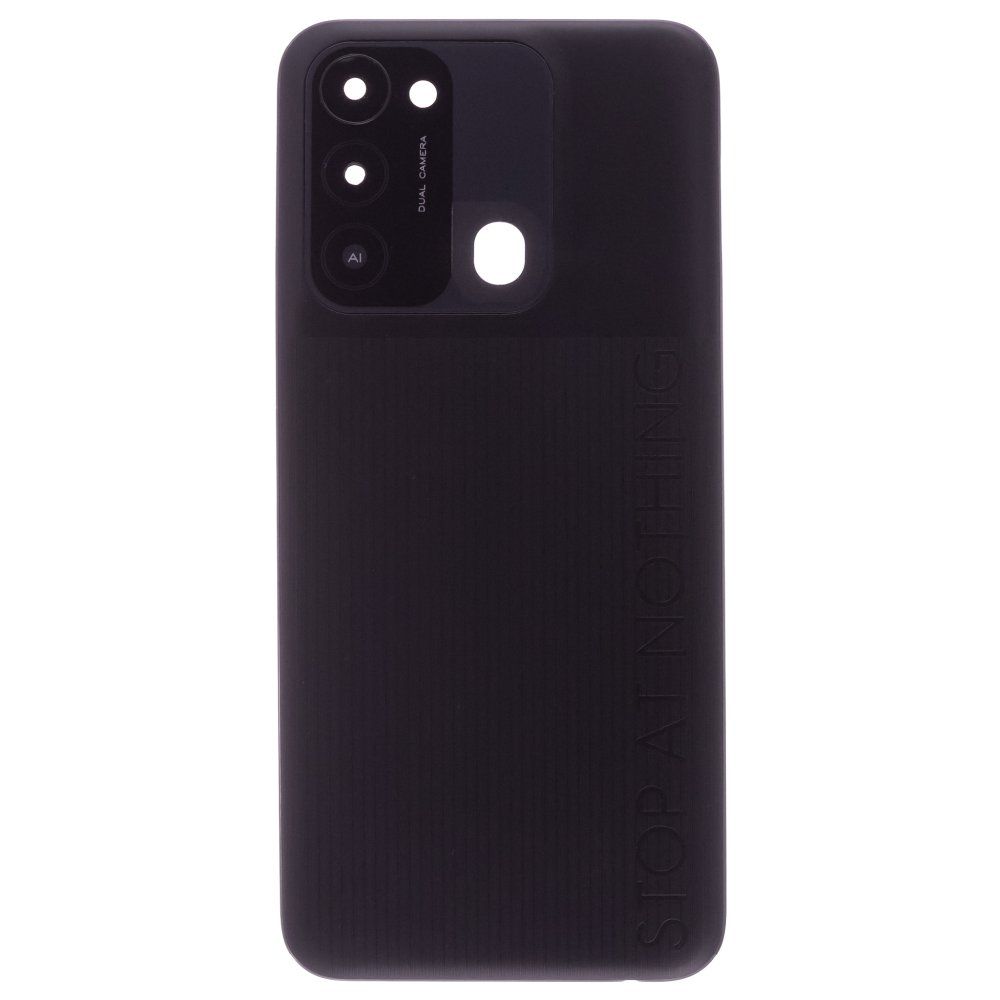 Задняя крышка для Tecno Spark GO 2022 (KG5) (черный) (в сборе со стеклом камеры)
