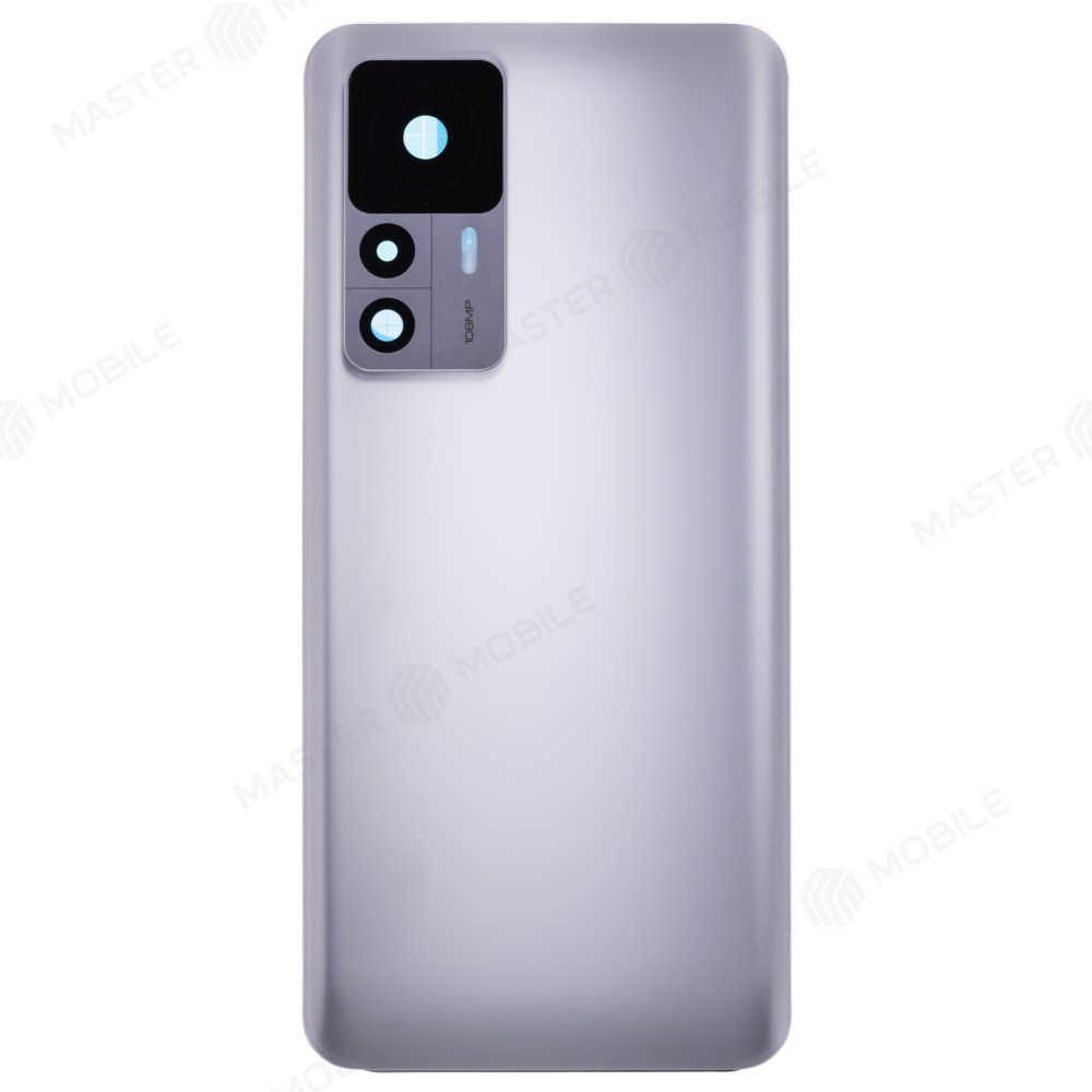 Задняя крышка для Xiaomi 12T (22071212AG) (серебристый) (в сборе со стеклом камеры)