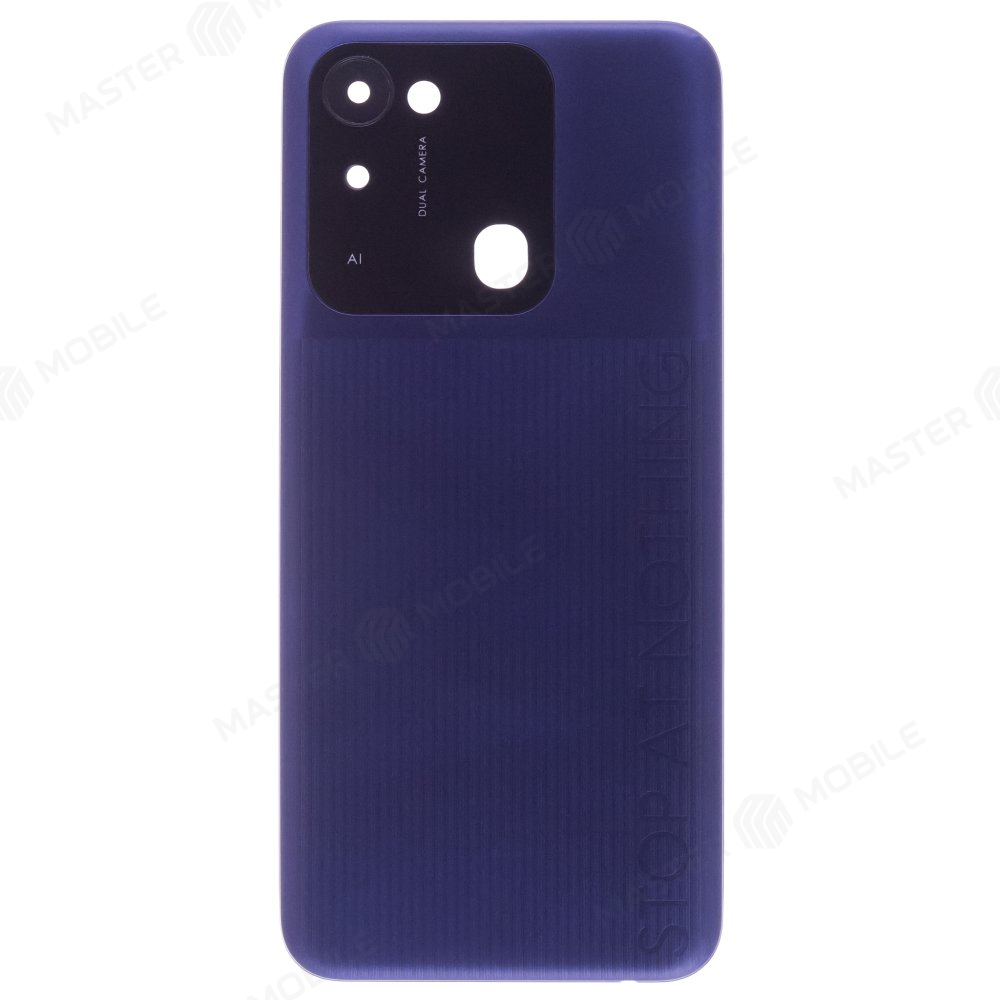 Задняя крышка для Tecno Spark GO 2022 (KG5) (синий) (в сборе со стеклом камеры)