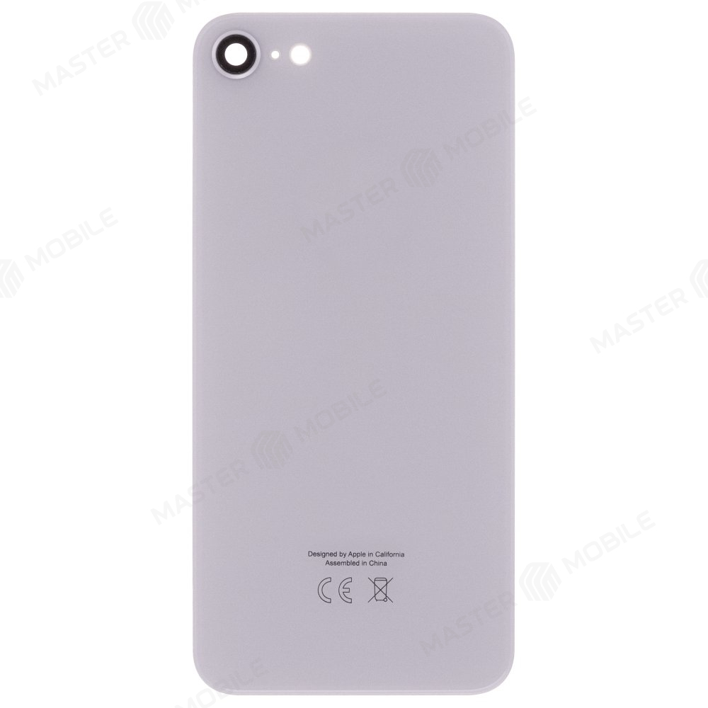 Задняя крышка для Apple iPhone 8 (белый) (в сборе со стеклом камеры) (Premium)