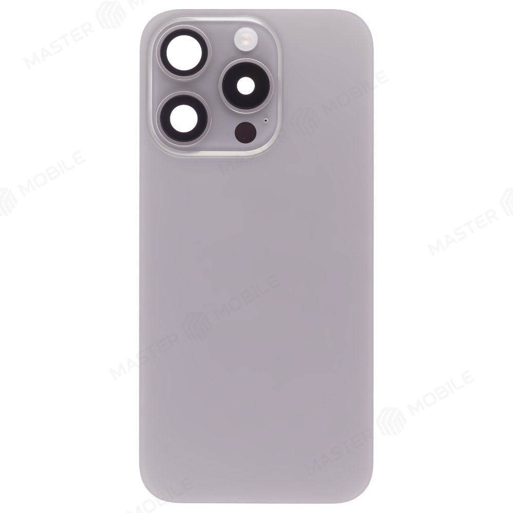 Задняя крышка для Apple iPhone 15 Pro (титановый) (в сборе) (ORIG100) (Снятый) (возможен дефект ЛКП)