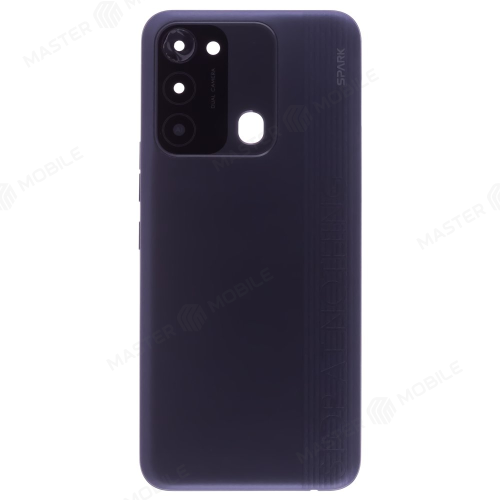 Задняя крышка для Tecno Spark 8C (KG5N) (черный) (в сборе со стеклом камеры)