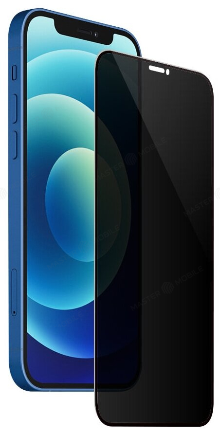 Защитное стекло 3D для Apple iPhone 12 mini (антишпион) (черный)