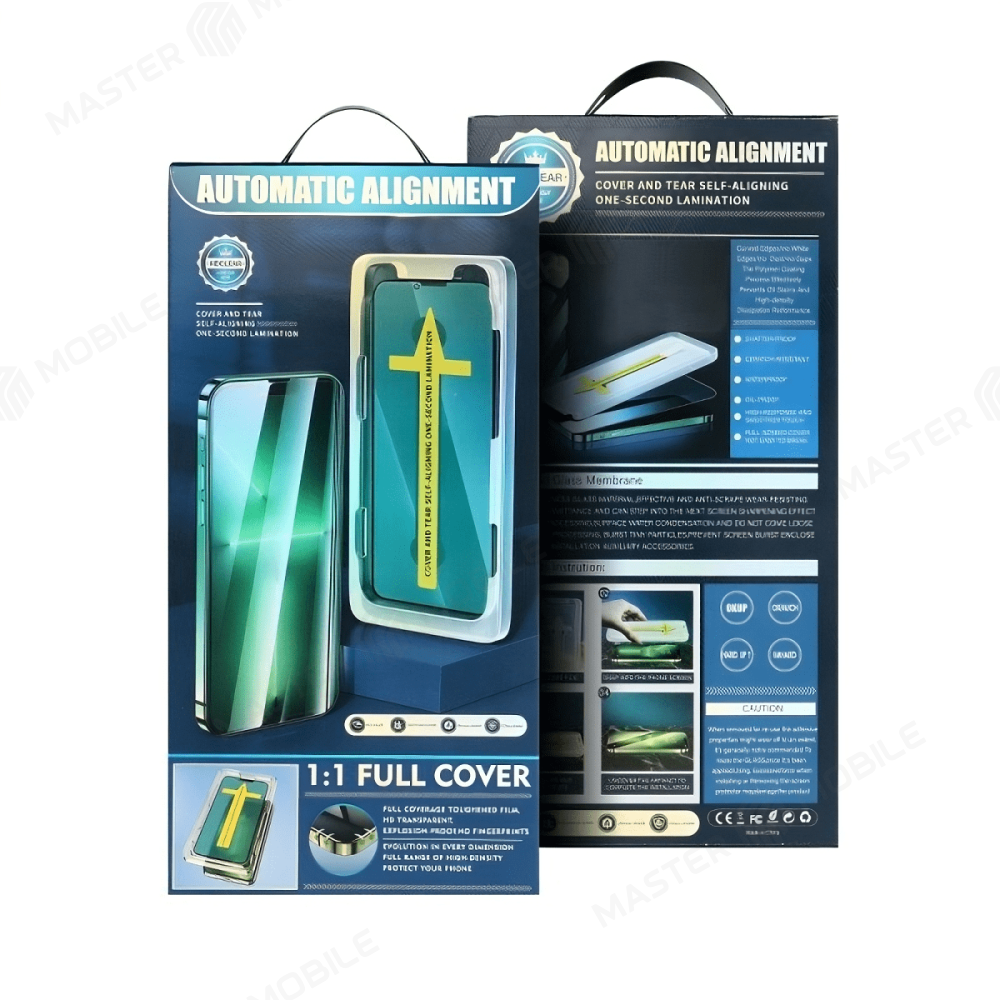Защитное стекло с аппликатором для Apple iPhone 12 Pro Max (черный)