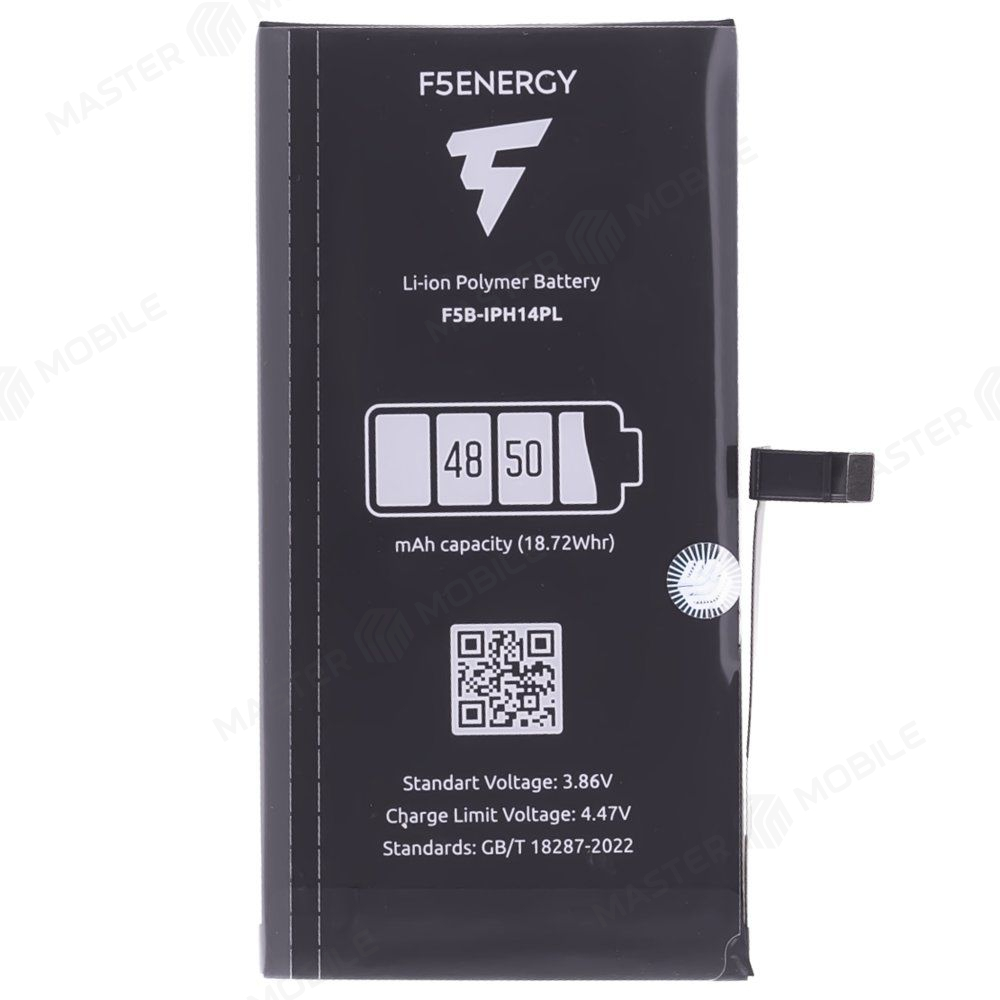 Аккумулятор для Apple iPhone 14 Plus (F5ENERGY) (усиленный) (4850 мАч) (SPECIAL EDITION) + двухсторонний скотч