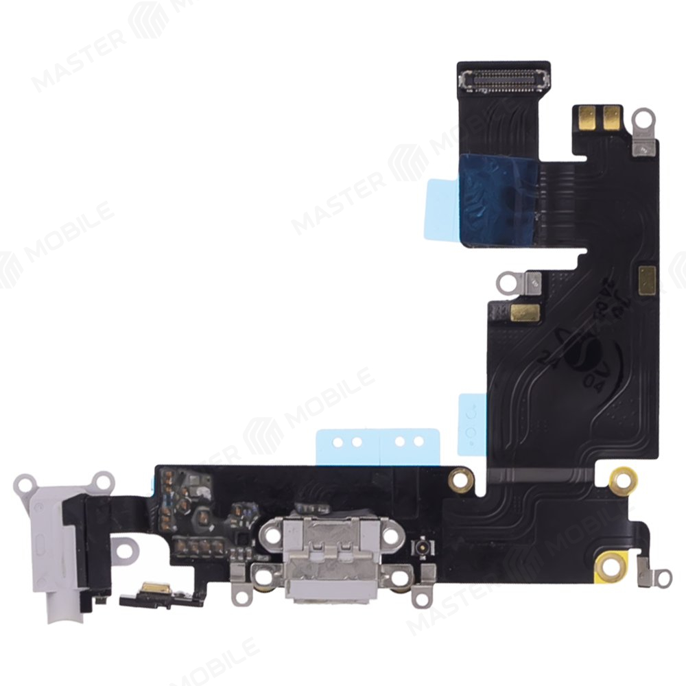 Шлейф для Apple iPhone 6 Plus с комп. + разъем зарядки/гарнитуры + микрофон (серый) (ORIG100)