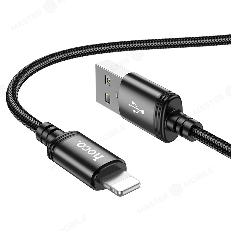 Дата-кабель Hoco X89 USB - Lightning 1 м (плетеный) (черный)