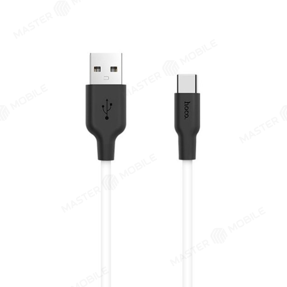 Дата-кабель Hoco X21 Plus USB-Type-C (плетеный шнур / силикон), 1.0 м (белый)